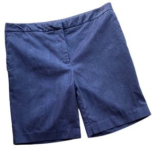 Mario Serrani Bermuda Shorts Womens Size 8 Made Italy Blue Rayon Blend Pockets